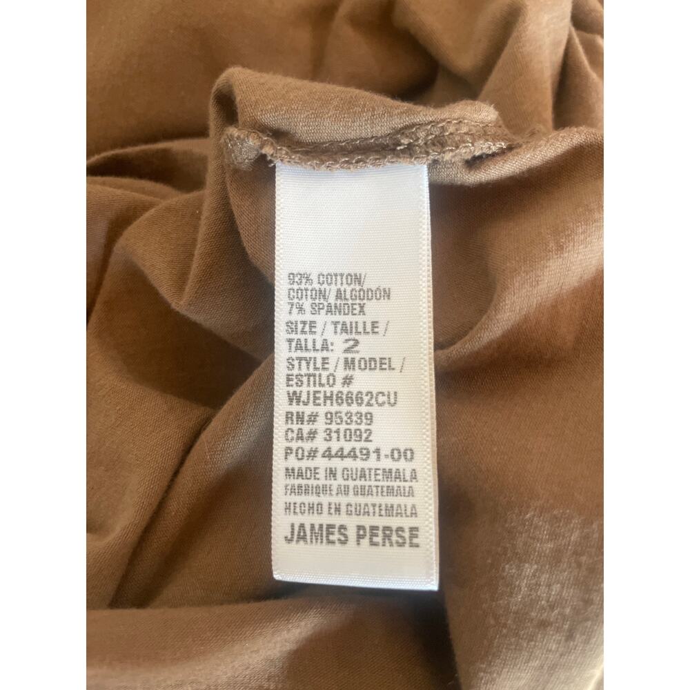 JAMES PERSE Long Sleeve Ruched Jersey Knit Midi Dress Size Medium M 2 MINIMALIST - Picture 4 of 7